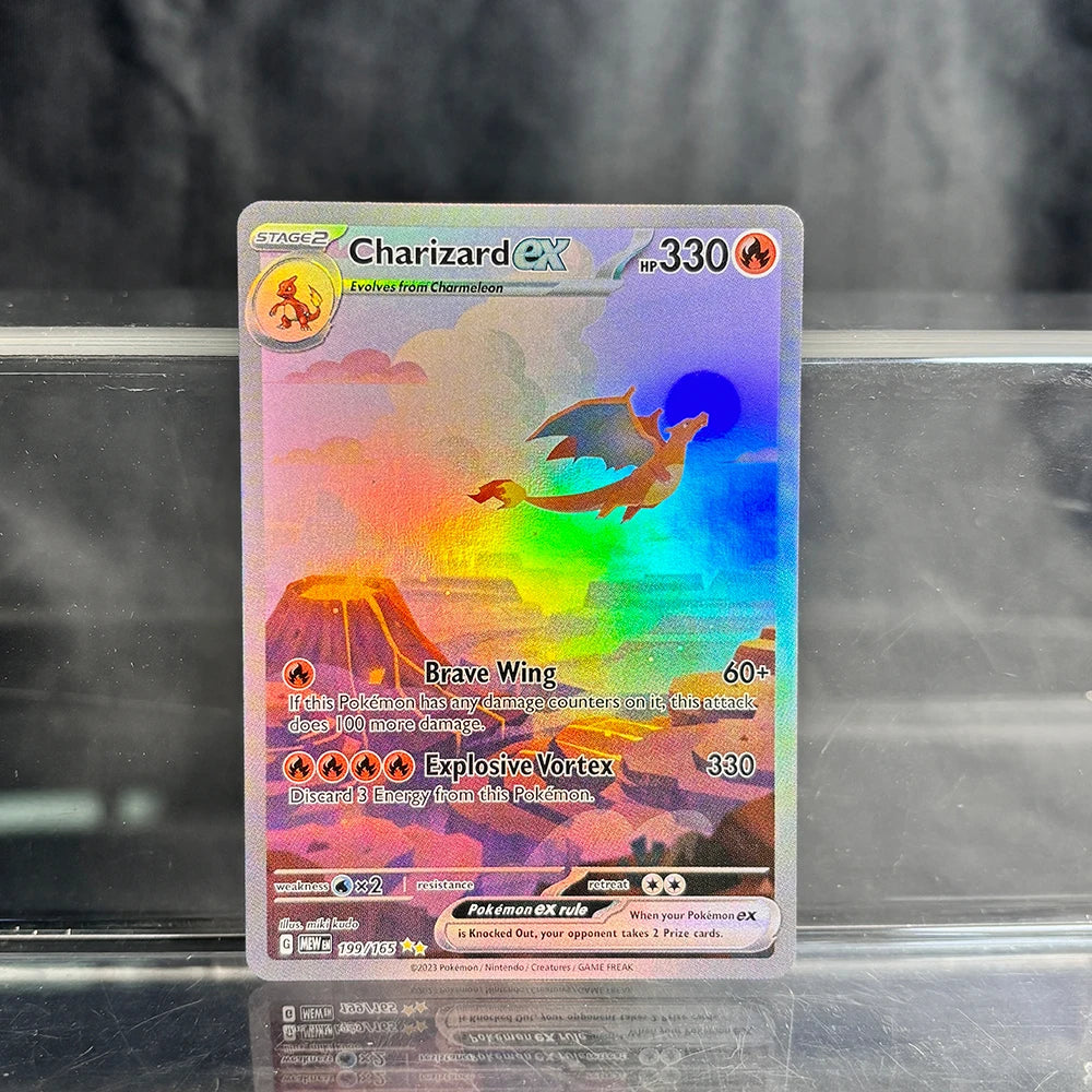 Holographic PKM Single Cards Charizard EX Pikachu 1st Edition Neo Mewtwo PTCG Proxy Cards Collection Battle Cards Toys Gifts
