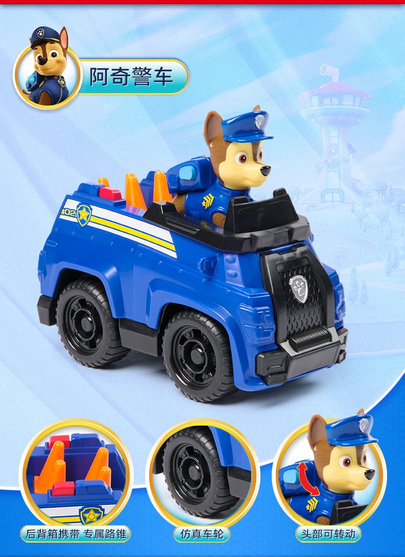 100% Genuine Paw Patrol Kids Toy vehicles with Action Figure Dogs Anime Doll Kids Model Children Birthday Christmas Gift
