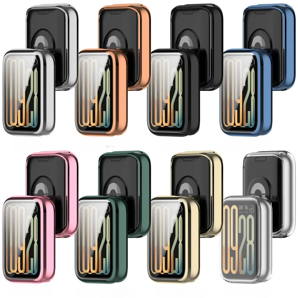 Soft Silicone Strap and One-piece Full Protective Case for Xiaomi Mi Band 9 Pro Strap Smart Band
