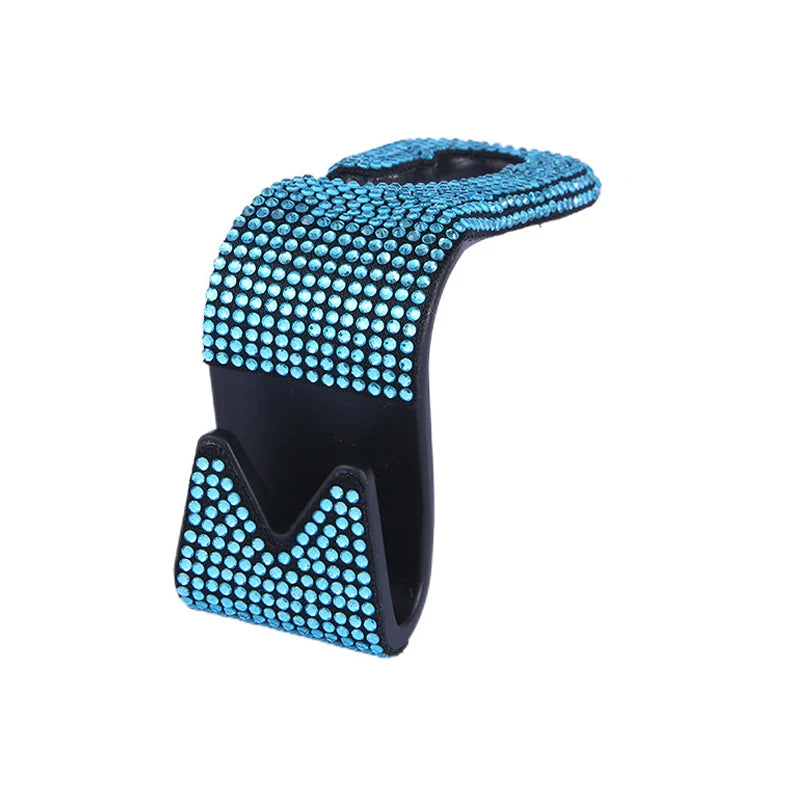 Rhinestone Decor Car Seat Back Hook Hanger Universal Bling Diamond Vehicle Auto Headrest Storage Holder Car Accessories