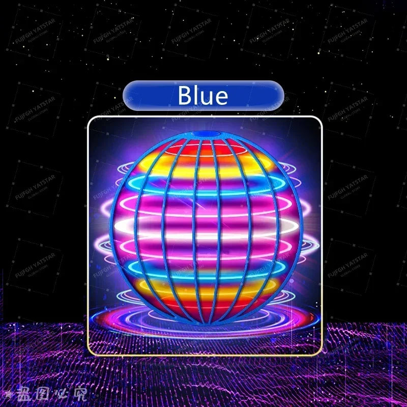 Hand Controlled Flying Ball with Colorful LED Lights, 360° Rotating Suspension Orb, Indoor Outdoor Sports Toy for Teens & Adults