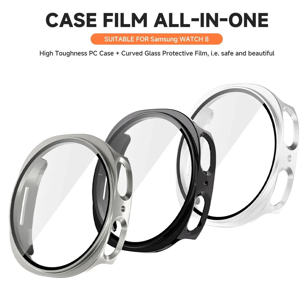 Glass+case For Samsung Galaxy watch 8 40mm 44mm scratch-resistant full-coverage screen protector For Samsung Galaxy watch8 Cover