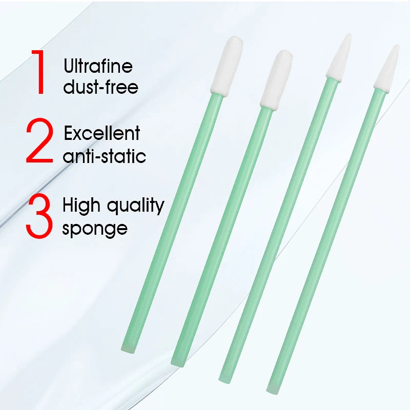 100PCS Fiber Optic Cleaning Sticks Fiber Optic Swabs For 1.25mm/2.5mm LC/SC/FC/ST Connectors Fiber Cleaning Rod FTTH Tool