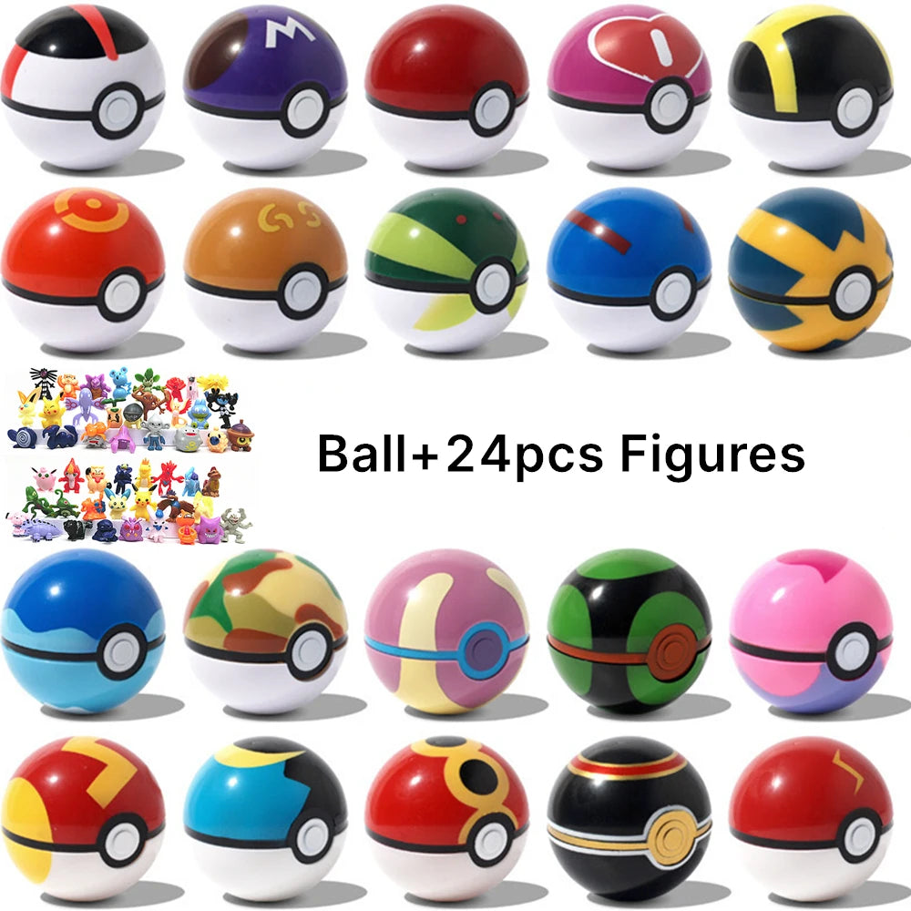 Pokémon Toys 7Cm Elf Ball 2-3cm Anime Action PokeBall Figures Monster Toy Model Dolls Children Christmas Gift