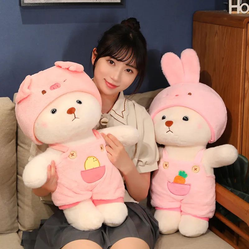 25/35cm Anime Cosplay Joint Bear Plush Toy Cute Stuffed Animals Bunny Duck Shark Pig Plushies Doll Kawaii Soft Toys For Girls