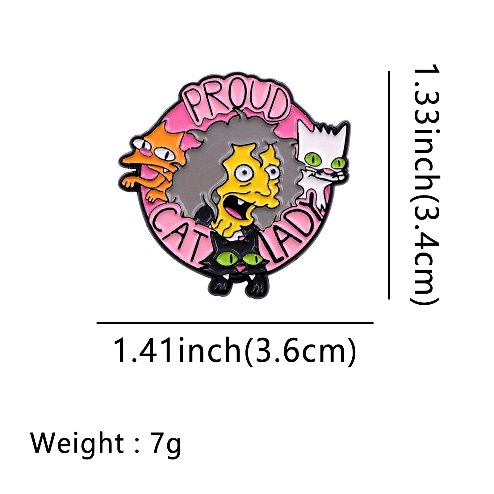 Cat Lady Enamel Pin Badges on Backpack Women's Brooches Hat Collar Lapel Pins Cartoon Jewelry Cosplay Accessories Toys Gifts