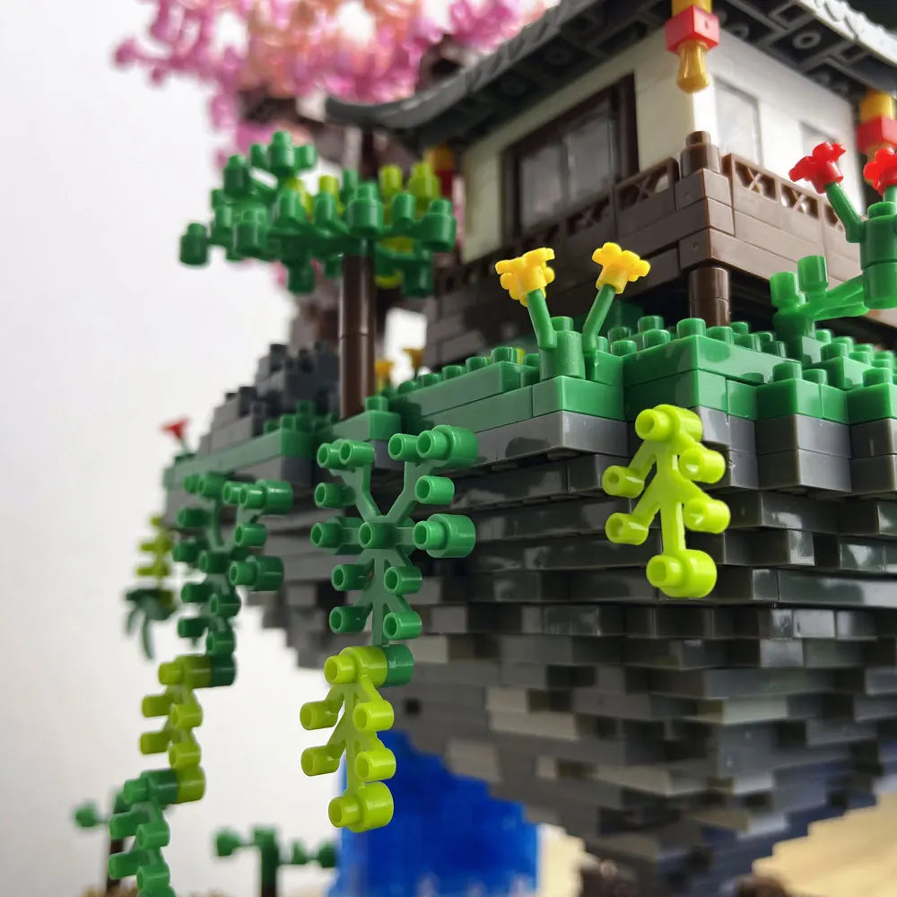 Taohuatan Lake Themed Micro Brick Building Blocks Set, Adult Creative Toys, Unique Chinese Landscape Model Bricks with LED Light