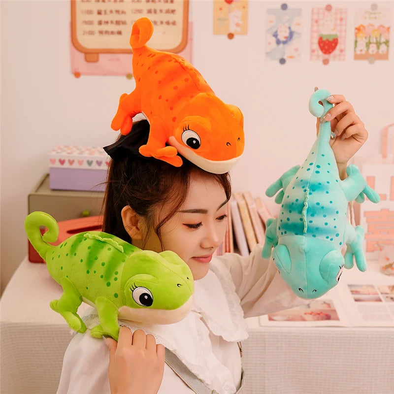 1PC 30cm Cartoon Real Like Lizard And Chameleon Plush Toys Creative Simulation Animal Reptile Stuffed Pillow Gifts
