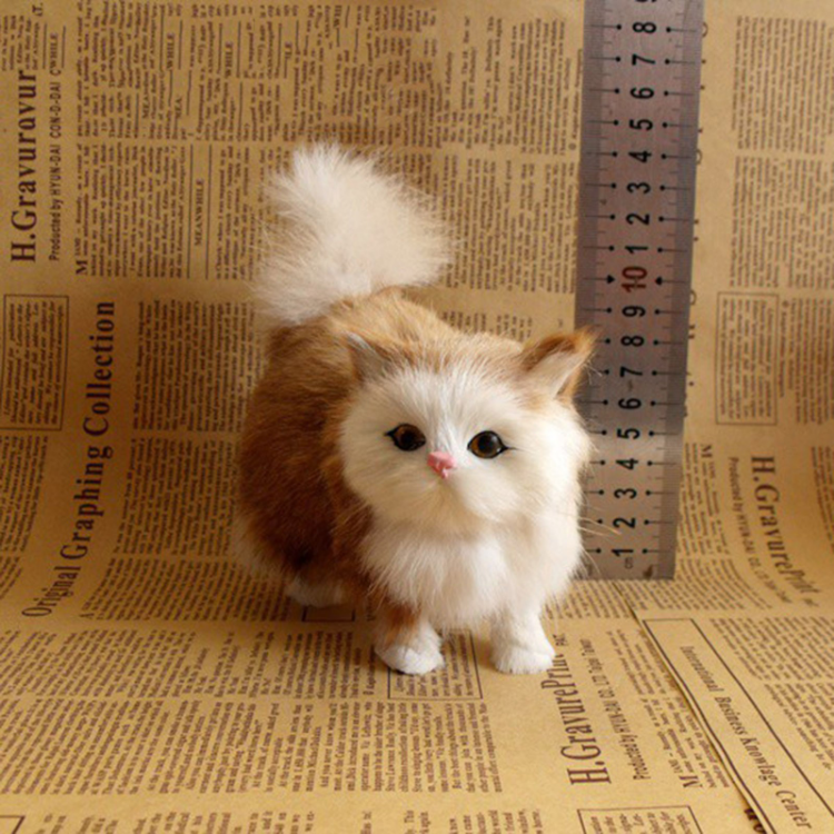 Cute Simulation Cat Plush Toys Hard Stuffed Kitten Model Fake Cat Realist Animals For Kids Girls Birthday Valentine's Day Gift