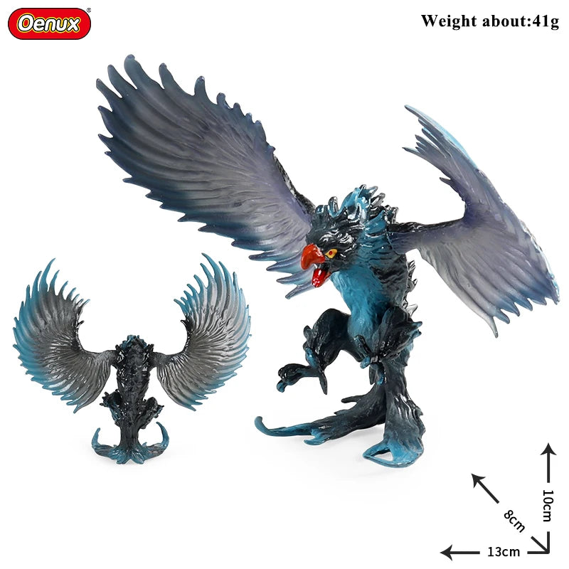 Oenux Original Savage Dinosaurs Myth Dragon Animals Model Fire Bull Octopus Monster Crab Action Figures Kids Collection Toy Gift