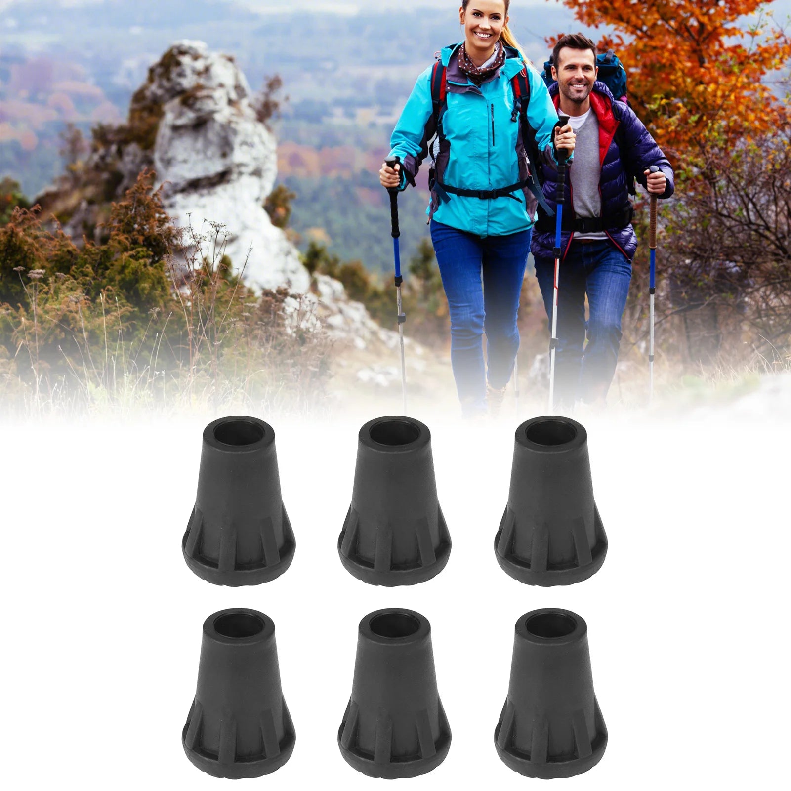 /set Replacement Outdoor Trekking Hiking Pole Tip End Walking Stick  Cover Protector Walking Stick Tip End Cane Protector