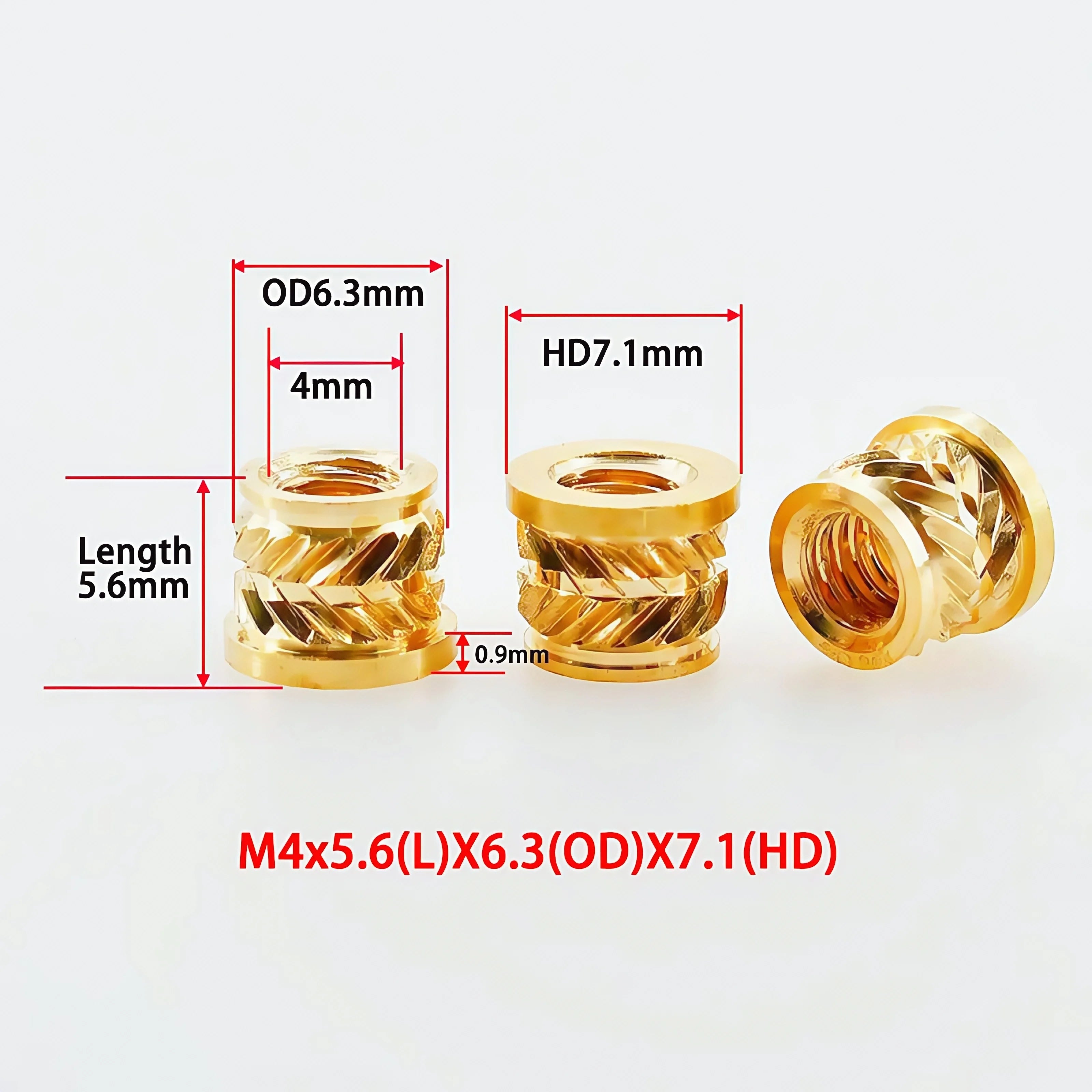 Brass Heat Insert Nut M2 M3 M4 M5 M6 M8 Hot Melt Flange Thread Knurled T-type Copper 3D Printing Injection Embedment Molding Nut