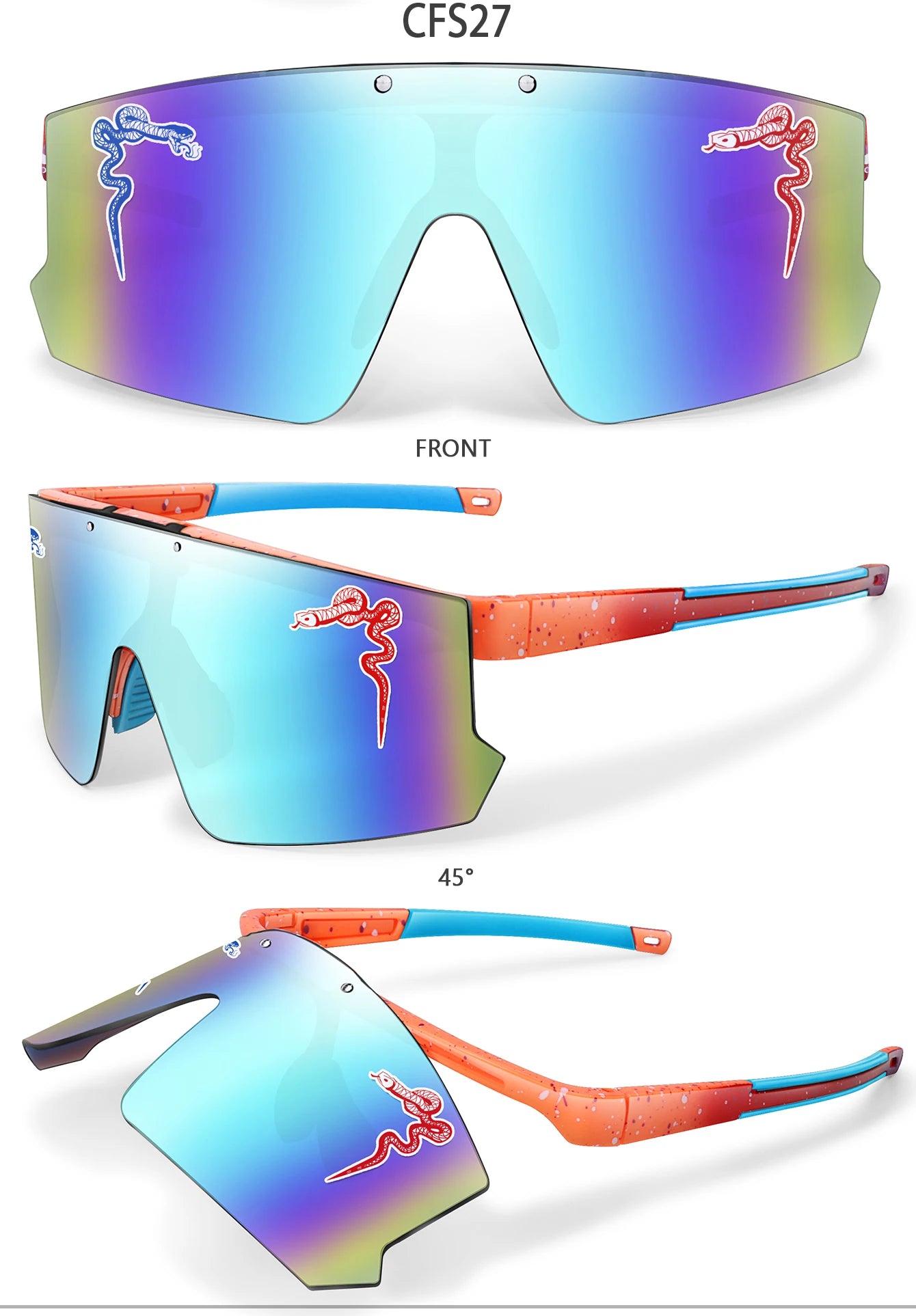 Fashion Shades Windproof Sports Flip On Eyewear UV400 MTB Goggles for Outdoor Cycling Running Unisex Party Sunglasses