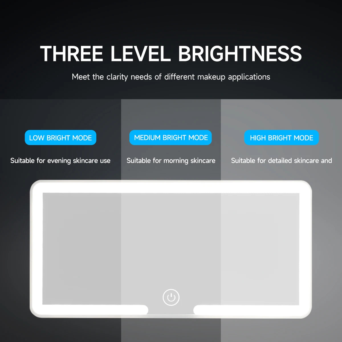 Fccemc Car Sun Visor Makeup Mirror LED Touch Screen Adjustable Brightness Auto Interior Makeup HD Mirror Charging Vanity Mirror