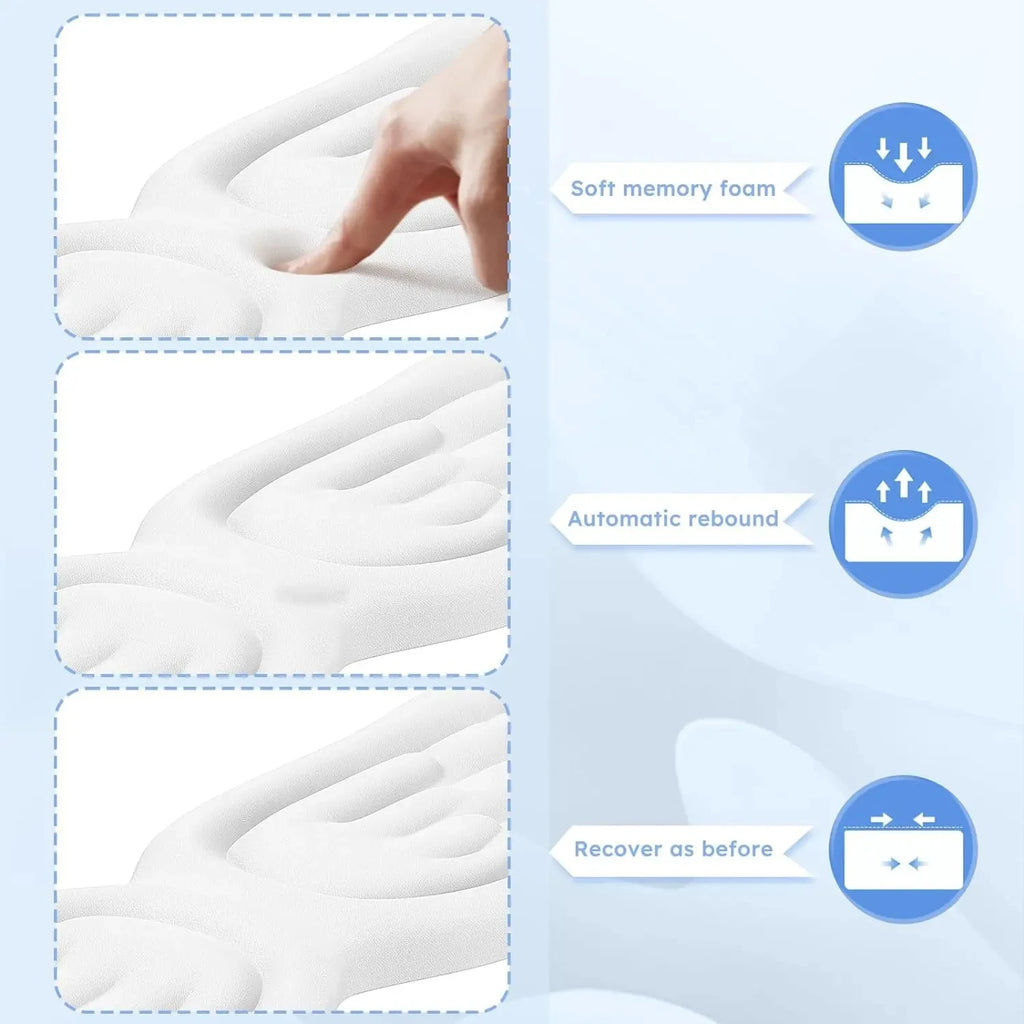 Keyboard Mouse Wrist Rest Angel Wing Memory Foam Mouse Pad Set Wrist Support Ergonomic Non-Slip For Office PC Laptop Easy Typing