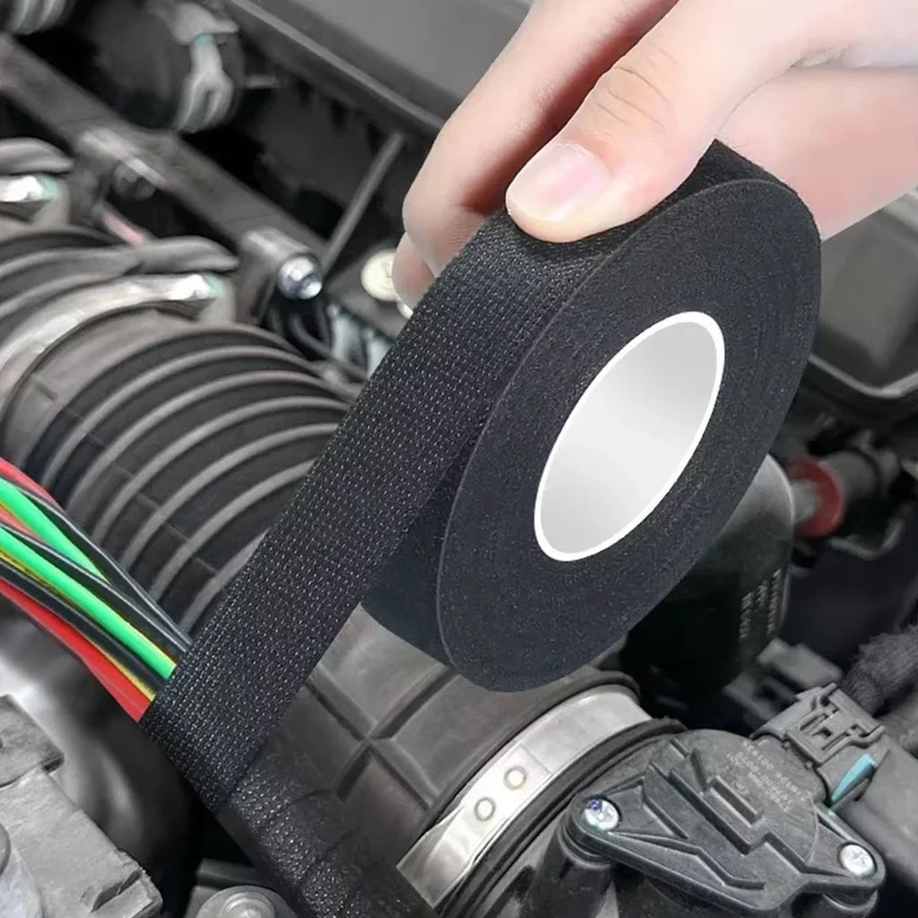 Heat-Resistant Electrical Tape Waterproof Cable Organizer Fabric Cloth Wrap Insulation Auto Wiring Harness Adhesive Bundling Tap