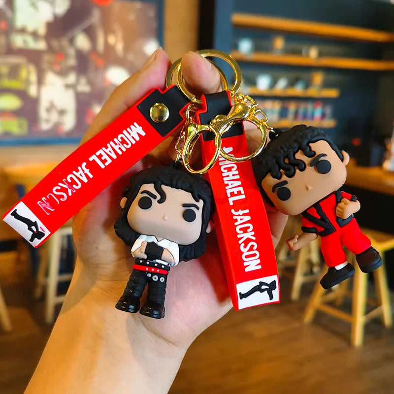 2026 Michael Jackson Keychain, Classic Dance King Pendant Key Ring, Fashion Singer Key Chain, Creative Gift for Men Women