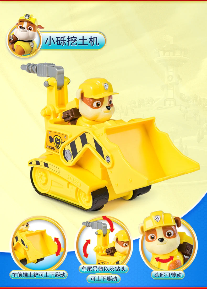 100% Genuine Paw Patrol Kids Toy vehicles with Action Figure Dogs Anime Doll Kids Model Children Birthday Christmas Gift