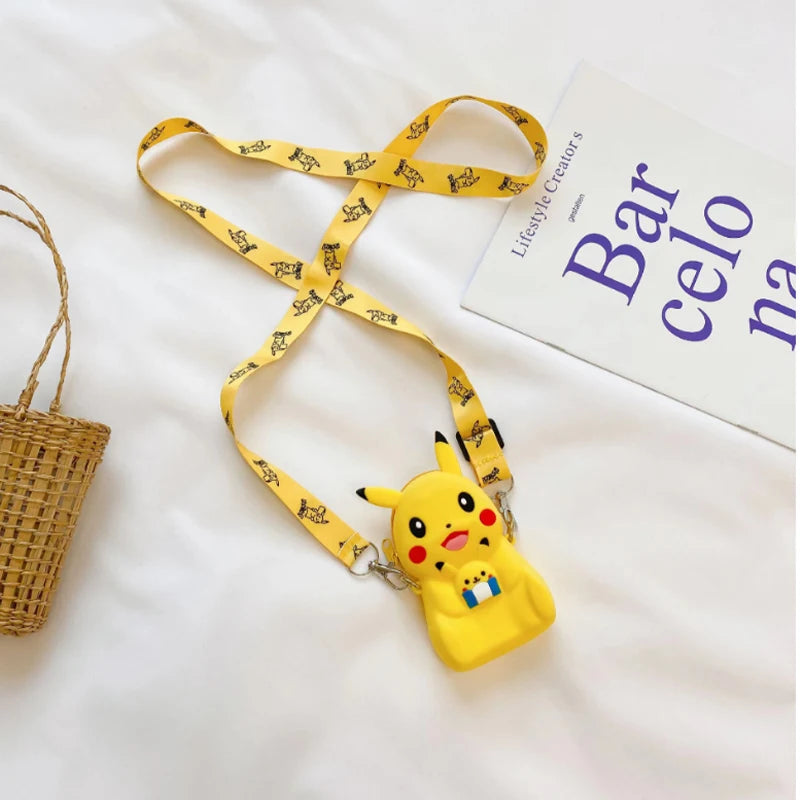 Pokemon Pikachu Lovely Fashion Bag Princess Small Storage Silicone Purse Messenger Cartoon Figures Model Toy Children's Gift Bag