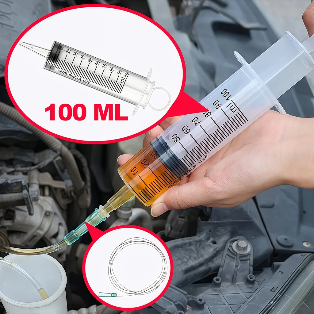 1 set of syringe type water suction/injection dual-use automotive tools, which can be used to suction/inject engine oil/gasoline