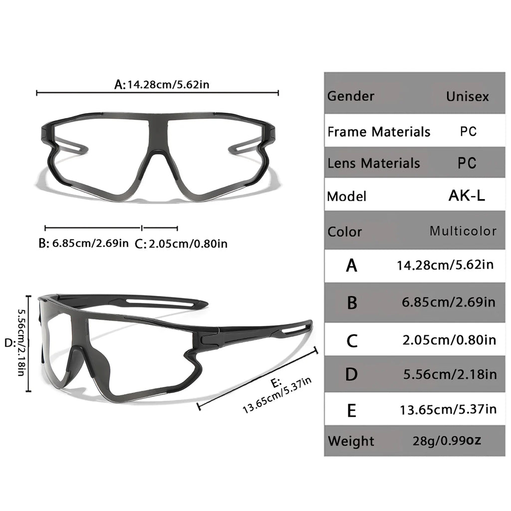 New Style Brand Photochromic Eyewear Men Women Bicycle MTB Bike Running Fishing Cycling Glasses Comfortable Windproof Goggles