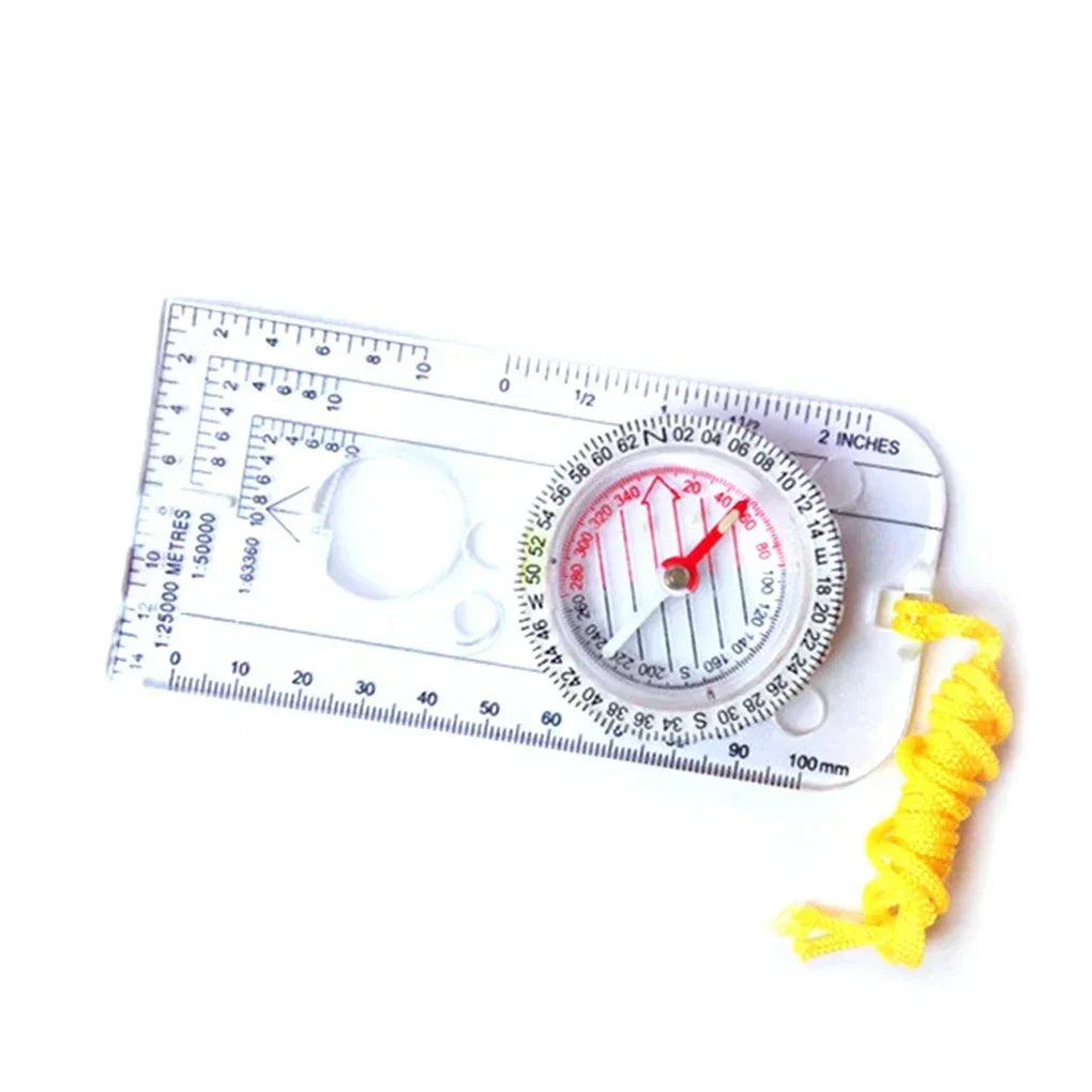 Compass Navigation Map Ruler Reading Scouting Scale Outdoor Orienteering Gear for Hunting Survival Travel Backpacking