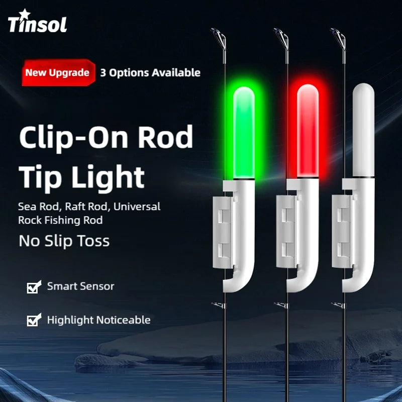 TINSOL 2026 New 2-20PCS Fishing Rod Tip Light, Fish Bit Alarm, Suitable for Night Fishing（Batteries not included）