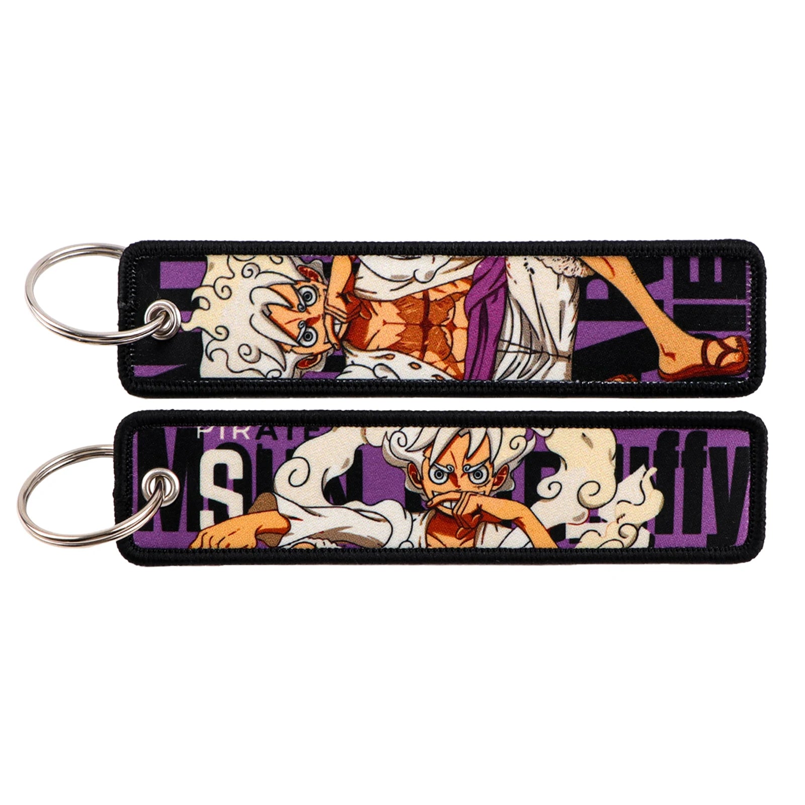 Anime Pirate Embroidery Key Fobs Manga Key Tags Cool Keychains for Women Men Car Keyrings Cosplay Accessories Friends Gift Toy