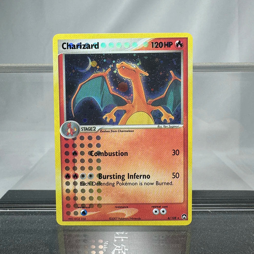 Charizard PTCG Single Collection Card 1st Edition 1996 Vmax Ex Rare Rainbow Card PKM Proxy Cards Toys Gifts