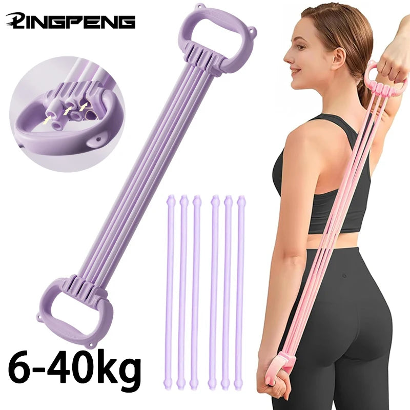 Stretch Strap Yoga 6 Ropes Adjusted Tensioner Yoga Tool Open Back Practice Shoulder Yoga Stretching Belt Elastic Stretch Band
