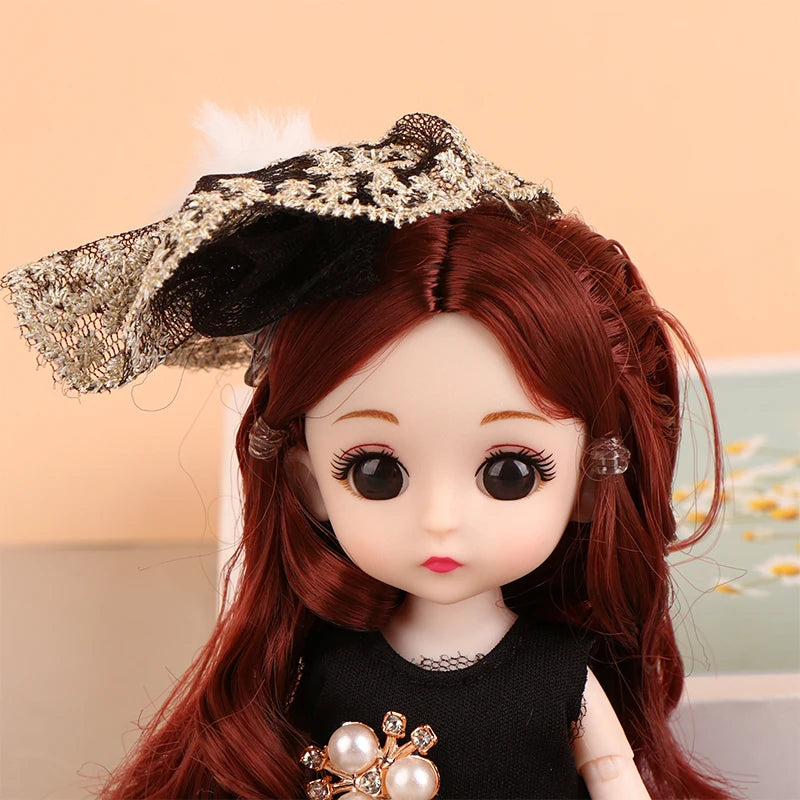 Mini 16cm BJd Doll 13 Movable Joint Girl Doll 3D Big Eyes 1/12 Fashion Princess Doll DIY Dress Up Toy Doll With Clothes Gift