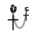 1 Fashionable Punk Cross Pendant Stainless Steel WOMEN'S Earrings
