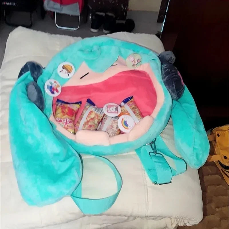 Hatsune Miku Shoulder Bag Backpack Cute Anime Plush Cartoon Kawaii Knapsack Student Bag Packet For Gifts Toys