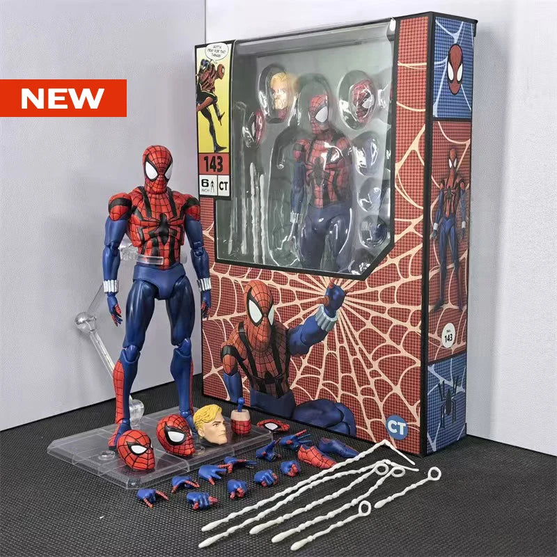 Full Range In Stock Ct Toys Spiderman Mafex 143 Ben Reilly Comic Ver The Amazing Spider-Man 001 Anime Action Figure Toys Gift