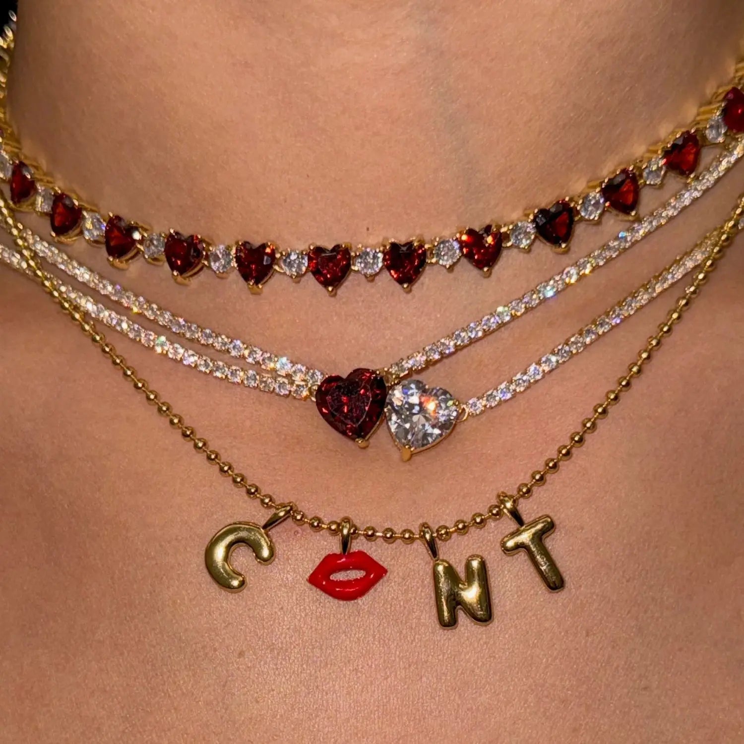 Y2K fashion heart-shaped flower colored lip pendant, suitable for DIY necklaces, bracelets, keychains, bag buckles
