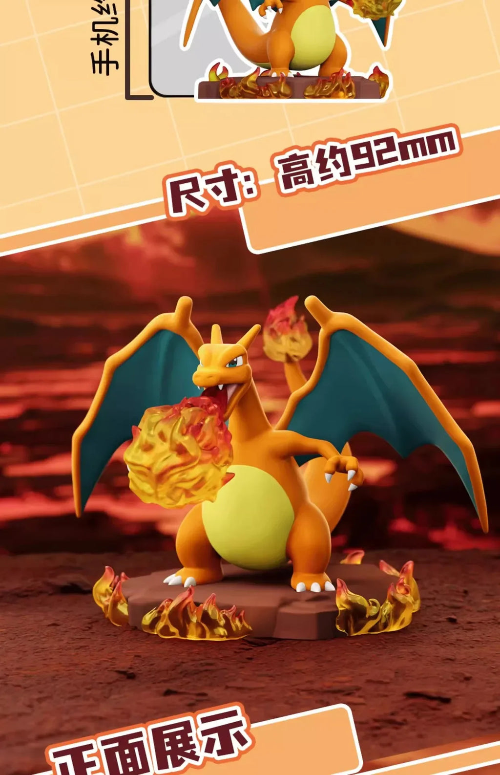 10cm Pokemon Figure Set, Charizard Blastoise Venasaur Arcanine Lapras, PVC Action Model Statue for Collection Display Gift