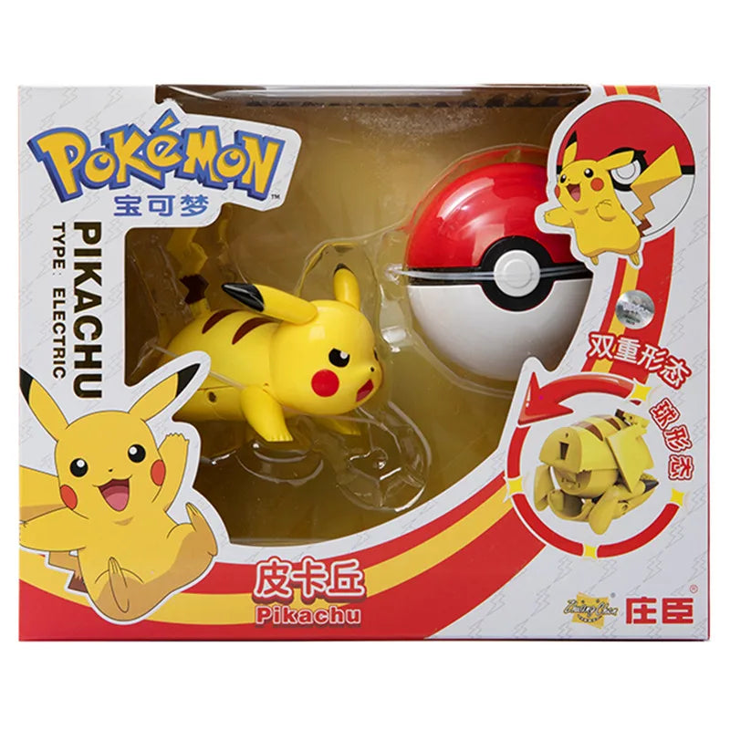About Pokemon Anime Figure Charizard Pikachu Gyarados  Pocket Monster Figure Pokeball Action Deformation Toy Model Gift