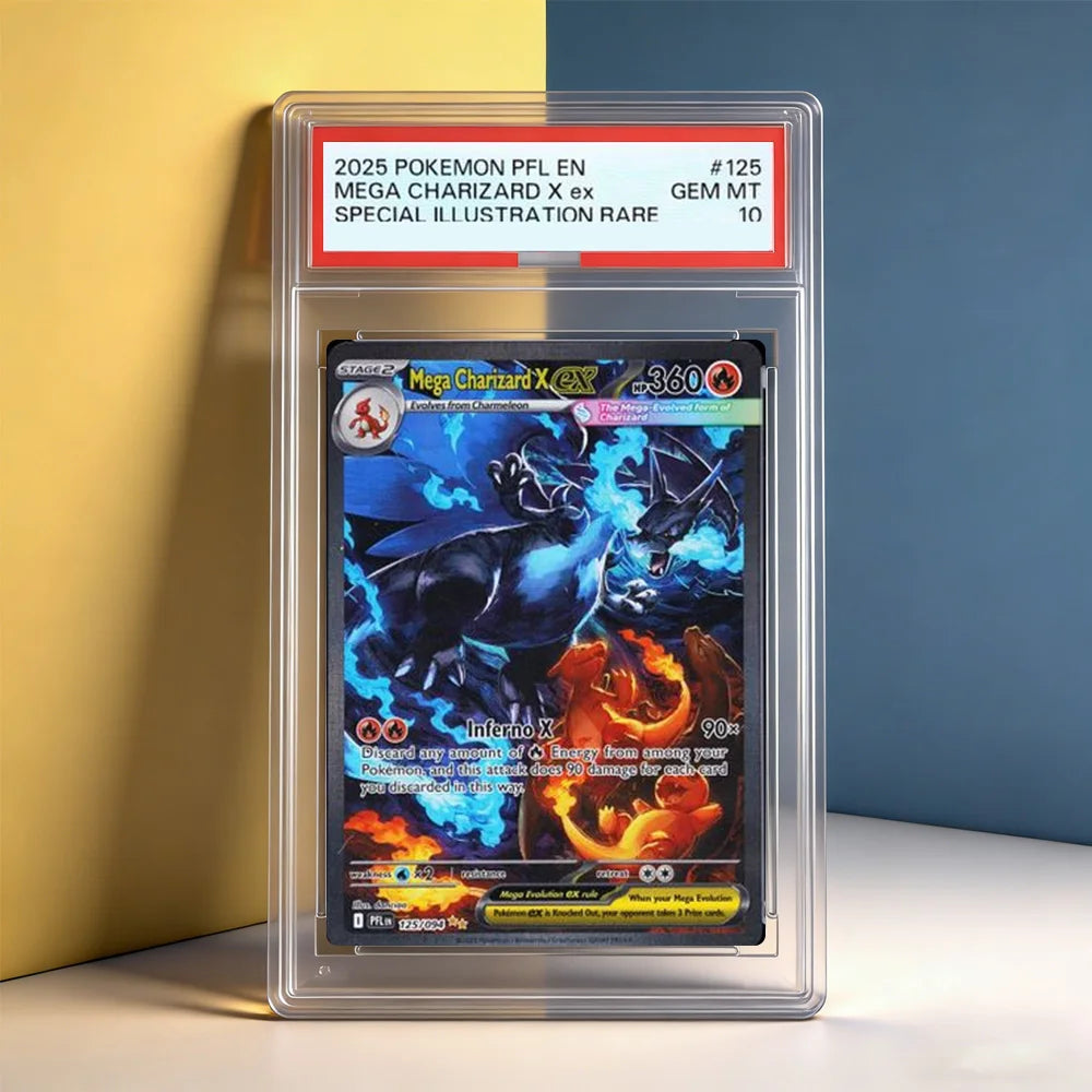DIY PTCG Rating Card Single Card 2025 PFL EN MEGA CHARIZARD X Ex SPECIAL ILLUSTRATION RARE GEM MT10 Hobby Collection Flash Card