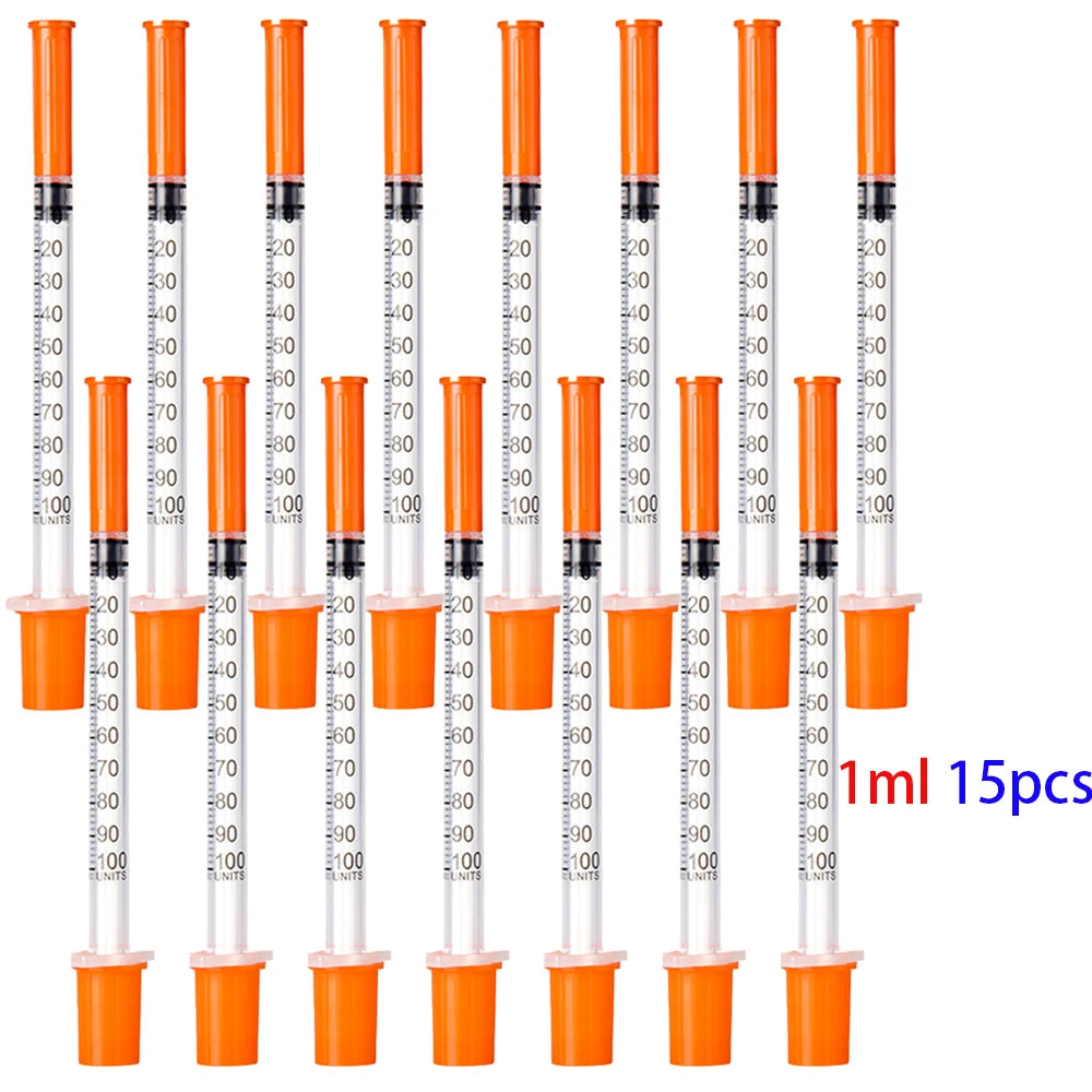30/15/5Pcs 0.5Ml/1Ml Disposable Plastic Veterinary Syringe with Needle, Suitable for Pets and Farm Animals, Manual Push-Type Syringe with Needle, Farm Animal Syringe, Suitable for Cats, Dogs, Pigs