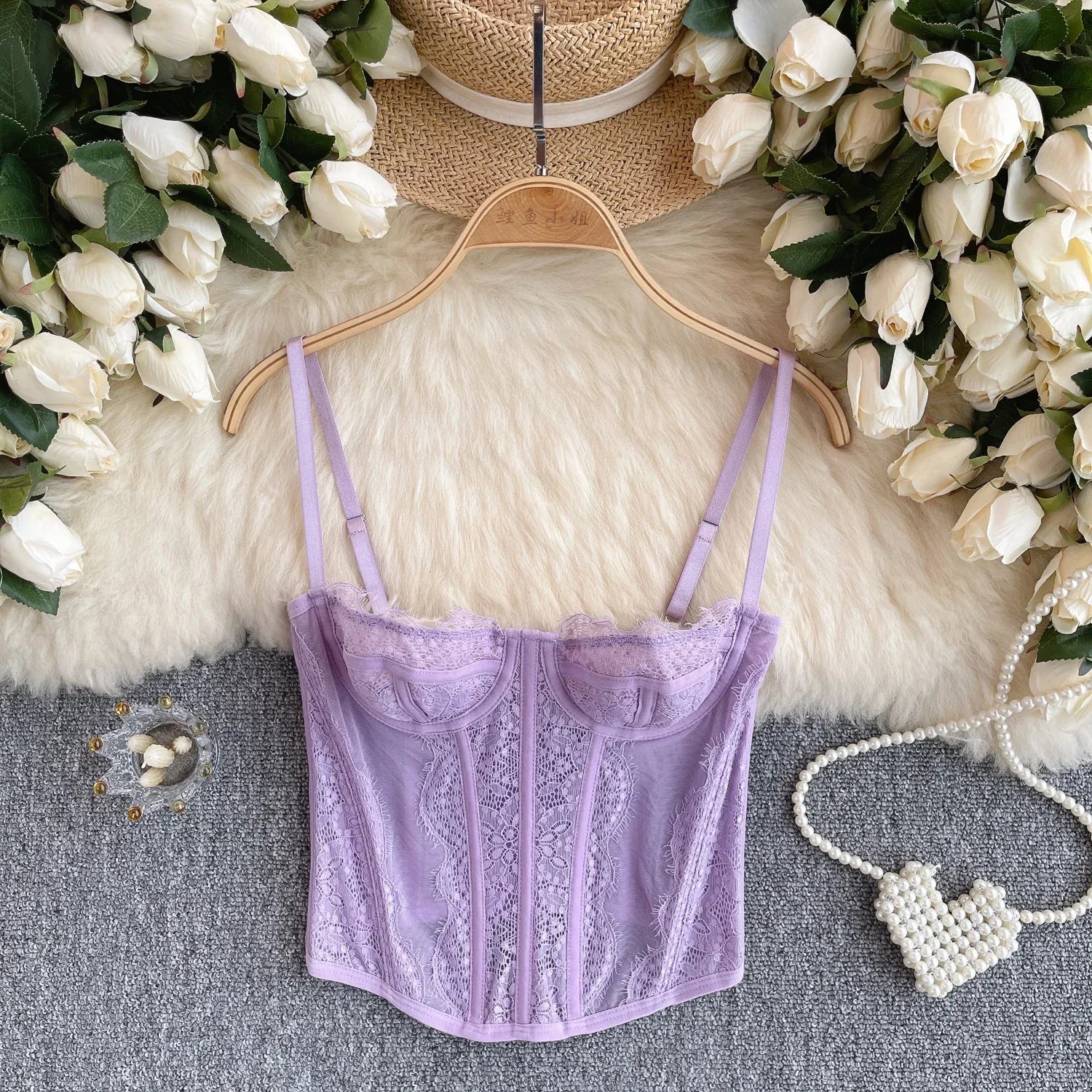 Chic Sweet Lace Camis Fashion Tank Top Basic Slim Crop Top Sexy Corset Bustier Summer hotsweet Women vintage Tops Ins