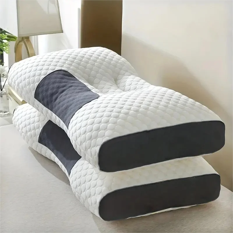 1pc/2pcs Soft Neck Pillow,  Adjustable Ergonomic Orthopedic Contour Support, High Quality Pillow Core, For Sleeping Comfort