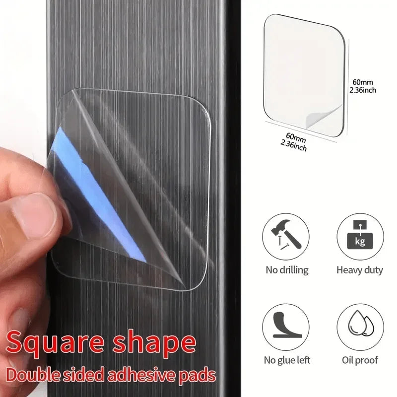 Ultra-strong Glue Double Sided Adhesive Tape Transparent Square Wall Stickers Patch for Bathroom Seamless Waterproof Nano Tapes