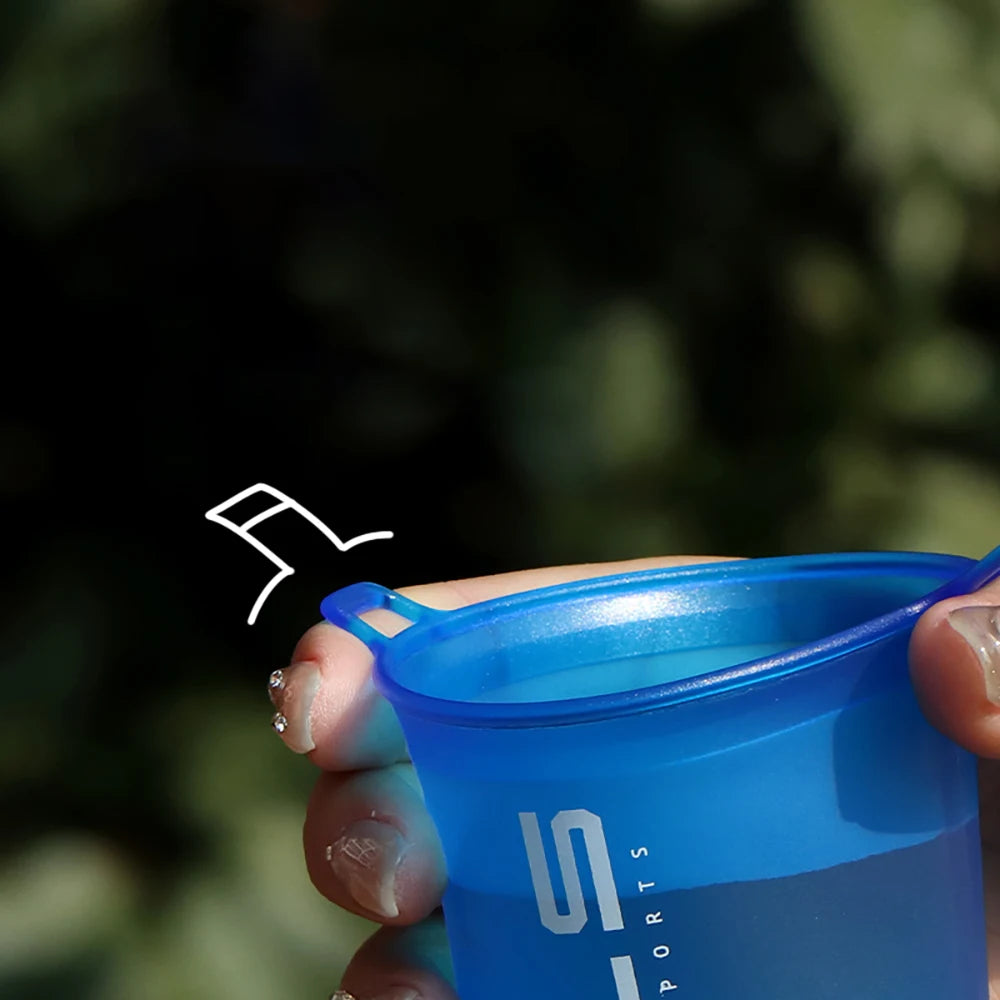 1pc 200ml Foldable Sports Water Cup Marathon Cross-country Running Folding Soft Water Cup Small and Light Easy to Carry Cup