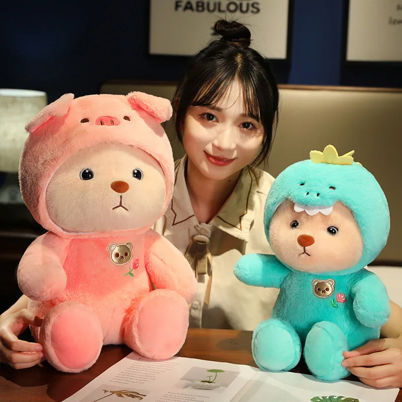 25/35cm Anime Cosplay Joint Bear Plush Toy Cute Stuffed Animals Bunny Duck Shark Pig Plushies Doll Kawaii Soft Toys For Girls