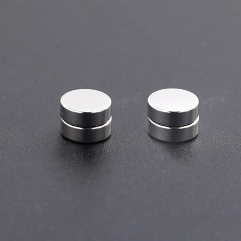 1/3 Pair Crystal Strong Magnetic Ear Stud Clip Earrings for Men and Women Punk Round Zircon Magnet Earrings Non Piercing Jewelry
