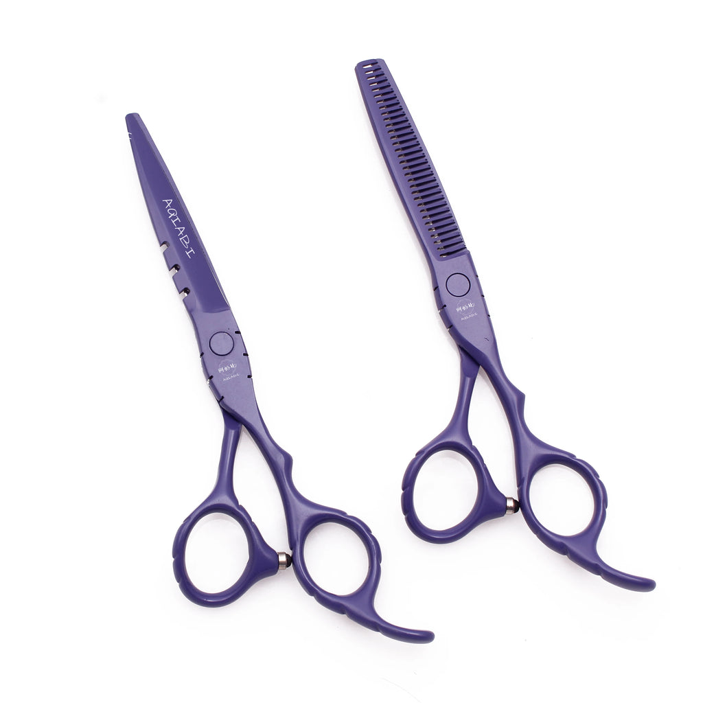 Professional Hairdressing Scissors 5.5" 6" AQIABI Japan Stainless Thinning Scissors Barber Shop Hair Cutting Scissors Red A1010