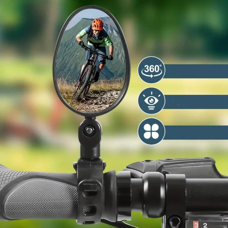Bike Mirror 360 Degree Adjustable Rotatable Handlebar Mirror Wide Bycicle Accessories Cycling Rear View Mirror