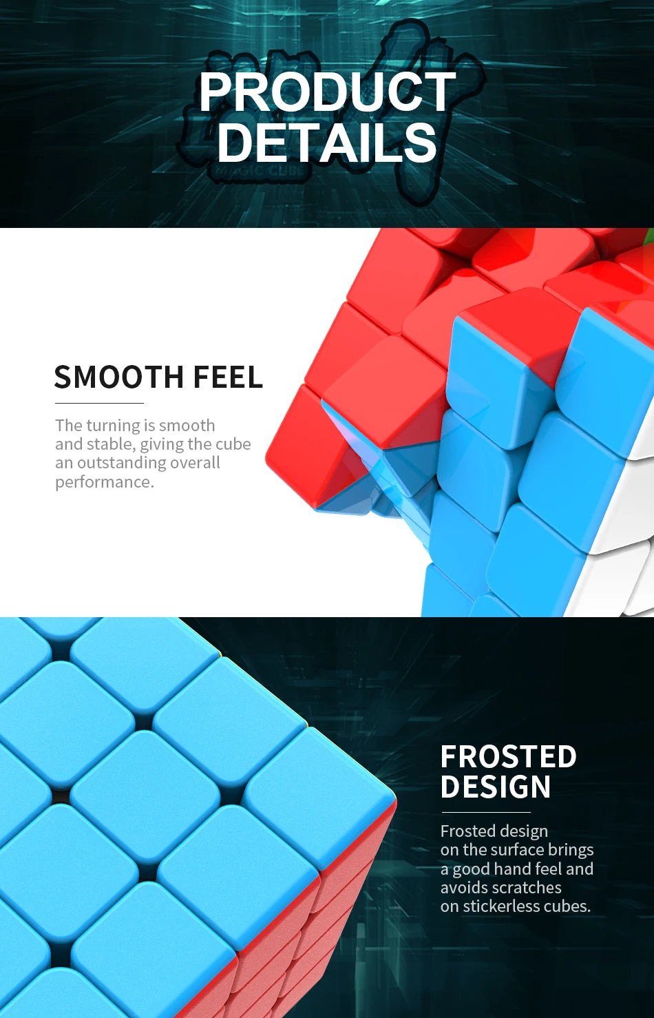 MoYu Meilong4 4x4x4 Magic Cube Meilong Stickerless Speed Cube Puzzle Children Gift Adult Educational Professional Fidget Toys