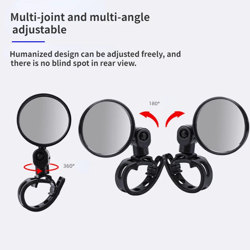 2PCS Bicycle Rearview Mirror 360 Degree Adjustable Rotatable Universal MTB Bike Handlebar Rear View Mirrors Cycling Accessories