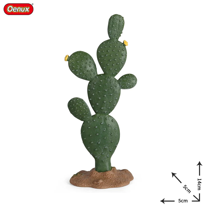 Oenux Home Decoration Equestrian Fencing Palm Trees Simulation Farm Cow Horse Animal Model Action Figures Miniature Cute Kid Toy